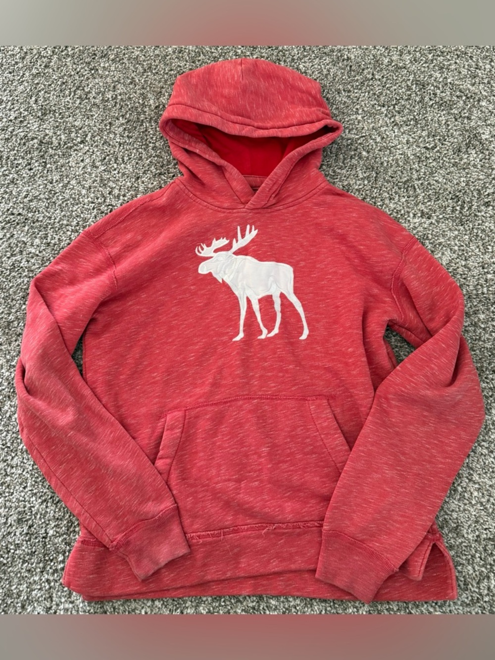 Kids Red Abercrombie Moose Hoodie ~ Size 15/16